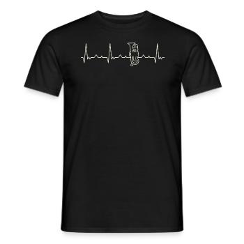 Flugelhorn. Corazón. Amor. Ekg. Legumbres. - T-shirt homme - noir - Devant - AI Model Male 178 light (178cm)