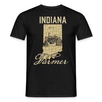 Indiana Farmer Tractor Lover Carte d’État Farming Loc - T-shirt homme - noir - Devant - AI Model Male 178 light (178cm)