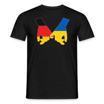 Germany supports Ukraine Love Heart - Men's T-Shirt - black - Front - AI Model Male 178 light (178cm)
