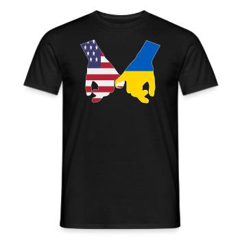 UK supports Ukraine Love Heart - Men's T-Shirt - black - Front - AI Model Male 178 light (178cm)