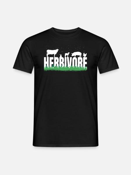Pflanzenfresser Gras Nutztiere Vegetarisches - Männer T-Shirt - Schwarz