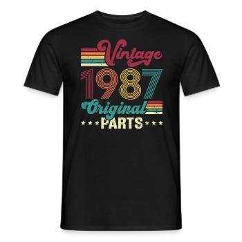 Vintage 1987 Original, Cadeau D'anniversaire - T-shirt homme - noir - Devant - AI Model Male 178 light (178cm)
