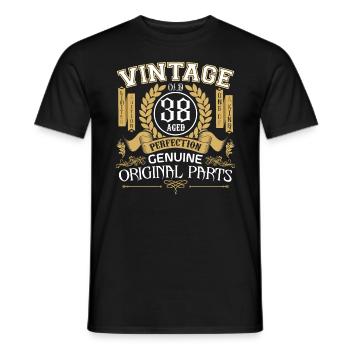 Vintage 38 ans - cadeau d’anniversaire 38 ans - T-shirt homme - noir - Devant - AI Model Male 178 light (178cm)