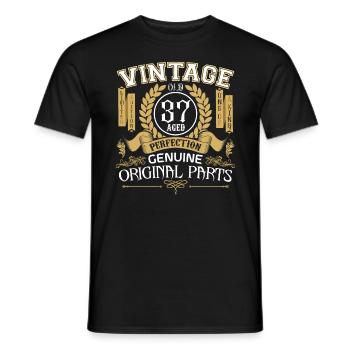Vintage 37 years - birthday gift 37 years - Men's T-Shirt - black - Front - AI Model Male 178 light (178cm)