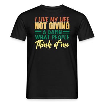 Je vis ma vie et je ne m’en soucie pas - T-shirt homme - noir - Devant - AI Model Male 178 light (178cm)