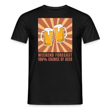Weekend forecast 100 Chance for beer relax - Men's T-Shirt - black - Front - AI Model Male 178 light (178cm)