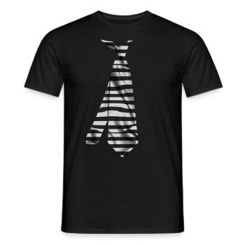 tie necktie Krawatte corbata stropdas solmio - Men's T-Shirt - black - Front - AI Model Male 178 light (178cm)