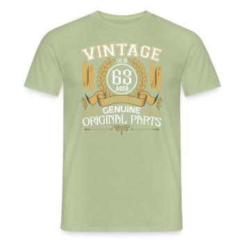 Jahrgang 63 Jahre alt - Geburtstagsgeschenk 63 Jahre alt - Männer T-Shirt - Sage - Vorne - AI Model Male 178 light (178cm)