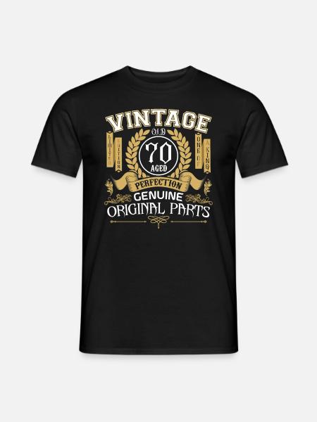 Vintage 70 years - birthday gift 70 years - Men's T-Shirt - black