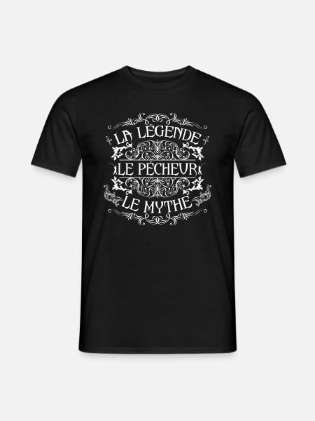 Pecheur | meilleur Pecheur | la légende le mythe - T-shirt homme - noir