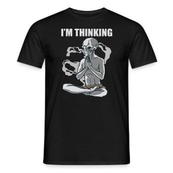 Ich Denke Alien Yoga Meditation Zitat Geschenk - Männer T-Shirt - Schwarz - Vorne - AI Model Male 178 light (178cm)