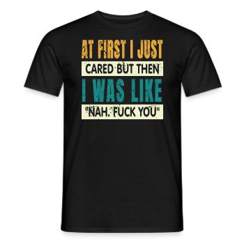 Au début, je m’en occupais juste - T-shirt homme - noir - Devant - AI Model Male 178 light (178cm)