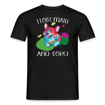 Ich Liebe Mathematik Und Corgi Fluffy Dog Breed - Männer T-Shirt - Schwarz - Vorne - AI Model Male 178 light (178cm)