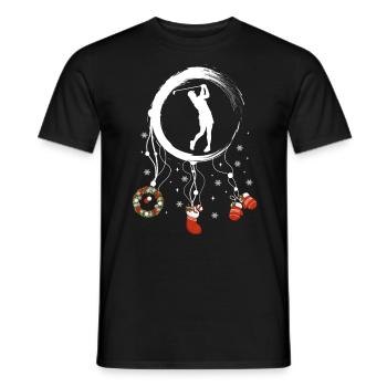 Golferin Weihnachten Weihnachtstraumfänger - Männer T-Shirt - Schwarz - Vorne - AI Model Male 178 light (178cm)