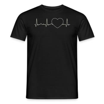 Corazón. Corazón. Amor. Ekg. Legumbres. Derrotar. - T-shirt homme - noir - Devant - AI Model Male 178 light (178cm)