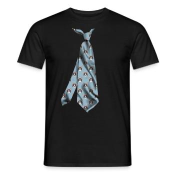 dog necktie dog tie Hund Krawatte - Men's T-Shirt - black - Front - AI Model Male 178 light (178cm)