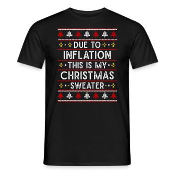 Ugly Christmas sweater due to inflation - Men's T-Shirt - black - Front - AI Model Male 178 light (178cm)