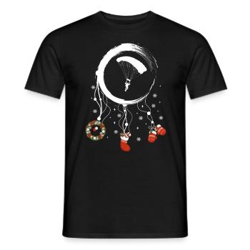 Paraglider Weihnachten Weihnachtstraumfänger - Männer T-Shirt - Schwarz - Vorne - AI Model Male 178 light (178cm)