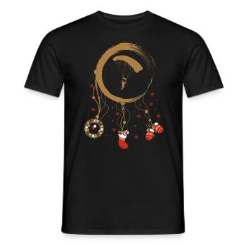 Paraglider Weihnachten Weihnachtstraumfänger - Männer T-Shirt - Schwarz - Vorne - AI Model Male 178 light (178cm)