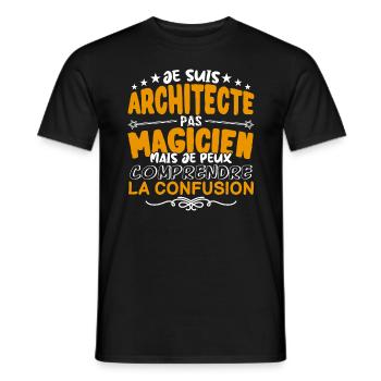 Architecte | Architecte pas Magicien | Meilleur Ar - T-shirt homme - noir - Devant - AI Model Male 178 light (178cm)