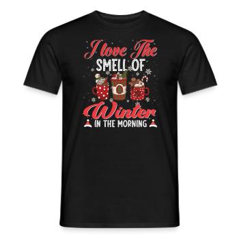 J’aime l’odeur de l’hiver dans la citation du matin - T-shirt homme - noir - Devant - AI Model Male 178 light (178cm)