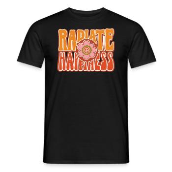 Radiate Happiness Rainbow Hippies Love Gift - Men's T-Shirt - black - Front - AI Model Male 178 light (178cm)