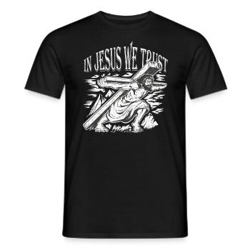 In Jesus We Trust Bible of Faith -Orthodoxy - Men's T-Shirt - black - Front - AI Model Male 178 light (178cm)