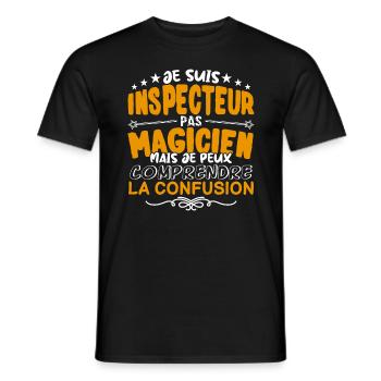 Inspecteur | Inspecteur pas Magicien | Meilleur In - T-shirt homme - noir - Devant - AI Model Male 178 light (178cm)