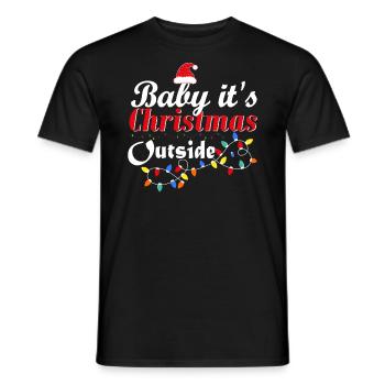 Bébé, c’est Noël à l’extérieur du - T-shirt homme - noir - Devant - AI Model Male 178 light (178cm)