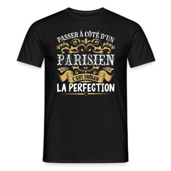 Le Meilleur Parisien | Parisien à la perfection - T-shirt homme - noir - Devant - AI Model Male 178 light (178cm)