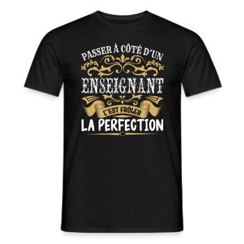 Le Meilleur Enseignant | Enseignant à la perfectio - T-shirt homme - noir - Devant - AI Model Male 178 light (178cm)