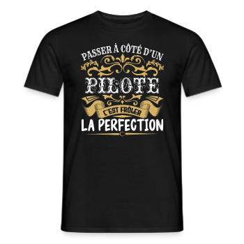 Le Meilleur Pilote | Pilote à la perfection - T-shirt homme - noir - Devant - AI Model Male 178 light (178cm)