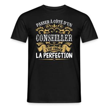 Le Meilleur Conseiller | Conseiller à la perfectio - T-shirt homme - noir - Devant - AI Model Male 178 light (178cm)