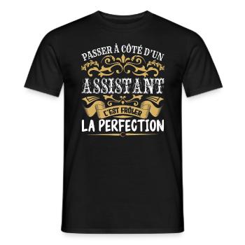 Le Meilleur Assistant | Assistant à la perfection - T-shirt homme - noir - Devant - AI Model Male 178 light (178cm)