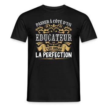 Le Meilleur Educateur | Educateur à la perfection - T-shirt homme - noir - Devant - AI Model Male 178 light (178cm)