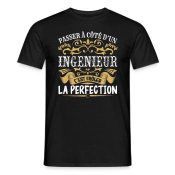 Le Meilleur Ingénieur | Ingénieur à la perfection - T-shirt homme - noir - Devant - AI Model Male 178 light (178cm)