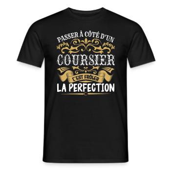 Le Meilleur Coursier | Coursier à la perfection - T-shirt homme - noir - Devant - AI Model Male 178 light (178cm)