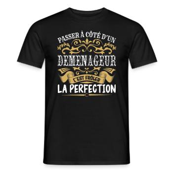 Le Meilleur Déménageur | Déménageur à la perfectio - T-shirt homme - noir - Devant - AI Model Male 178 light (178cm)