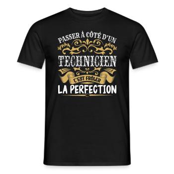 Le Meilleur Technicien | Technicien à la perfectio - T-shirt homme - noir - Devant - AI Model Male 178 light (178cm)