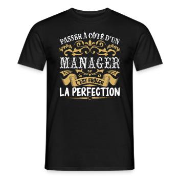 Le Meilleur Manager | Manager à la perfection - T-shirt homme - noir - Devant - AI Model Male 178 light (178cm)
