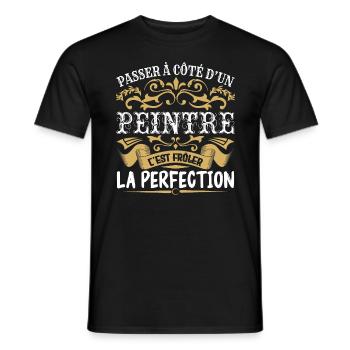 Le Meilleur Peintre | Peintre à la perfection - T-shirt homme - noir - Devant - AI Model Male 178 light (178cm)