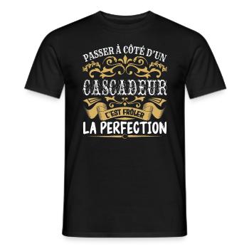 Le Meilleur Cascadeur | Cascadeur à la perfection - T-shirt homme - noir - Devant - AI Model Male 178 light (178cm)