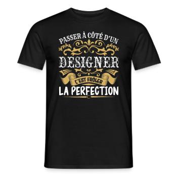 Le Meilleur Designer | Designer à la perfection - T-shirt homme - noir - Devant - AI Model Male 178 light (178cm)