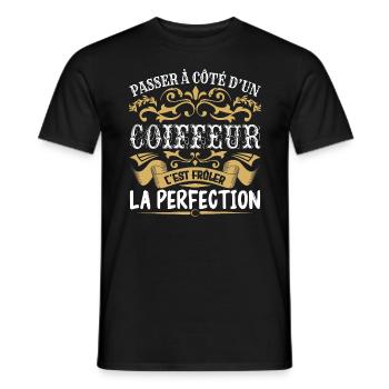 Le Meilleur Coiffeur | Coiffeur à la perfection - T-shirt homme - noir - Devant - AI Model Male 178 light (178cm)