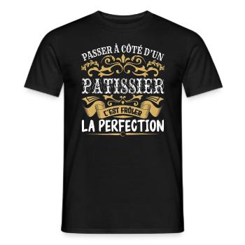 Le Meilleur Patissier | Patissier à la perfection - T-shirt homme - noir - Devant - AI Model Male 178 light (178cm)