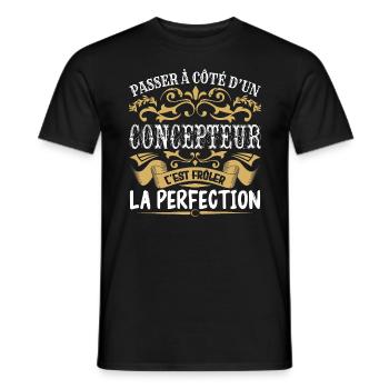 Le Meilleur Concepteur | Concepteur à la perfectio - T-shirt homme - noir - Devant - AI Model Male 178 light (178cm)