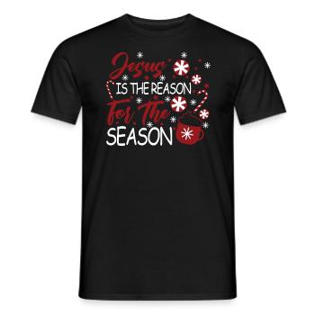 Jesus is the reason for the seasonal - Men's T-Shirt - black - Front - AI Model Male 178 light (178cm)