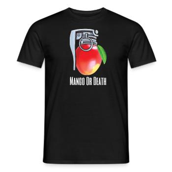 Mango or death fruit lover prank quote - Men's T-Shirt - black - Front - AI Model Male 178 light (178cm)