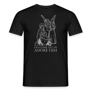 Oh, Lass Uns Ihn Verehren, Neugeborene - Männer T-Shirt - Schwarz - Vorne - AI Model Male 178 light (178cm)