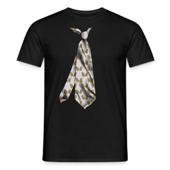 tie ties Krawatte stropdas corbata solmio - Men's T-Shirt - black - Front - AI Model Male 178 light (178cm)